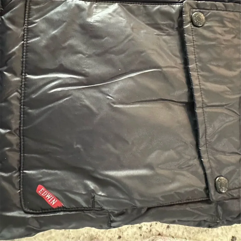 Edwin Men's Black Puffer Vest Size M‎ Sleeveless Casual Lightweight